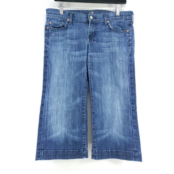 7 For All Man Kind Denim Capri Women's Size 30 - Picture 1 of 7